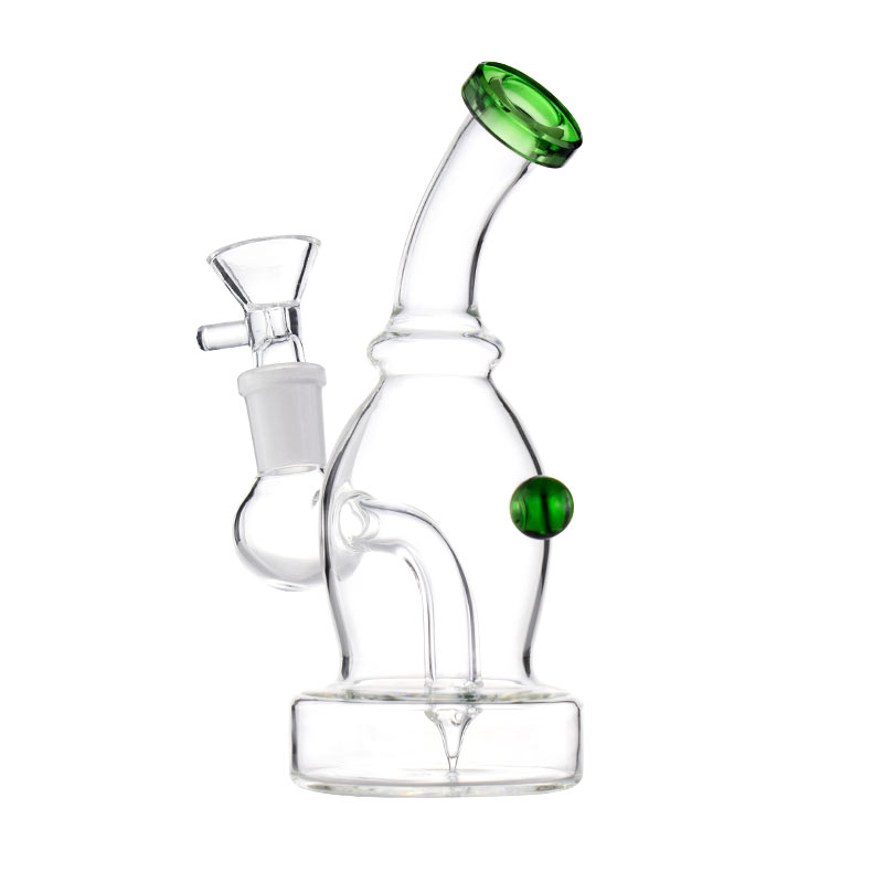

6.2 inches green color mouthpiece hookah dab rig with bent type ring and 14mm female joint