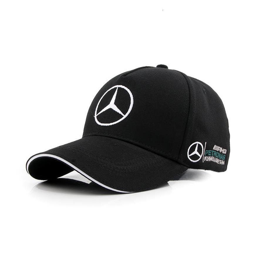 

Cap New Mercedes Benz five piece embroidered baseball men's Mercedes Benz duck tongue racing all cotton children293i, Black