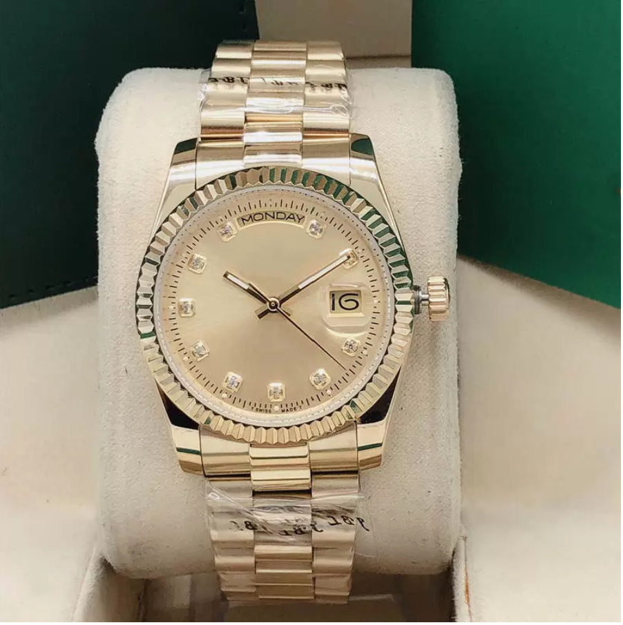 

With original box Men automatic watch master 41mm Day-date 228238 228239 228235 all gold president bracelet fluted bezel luxury mens watches 2022, Original box + watch 3