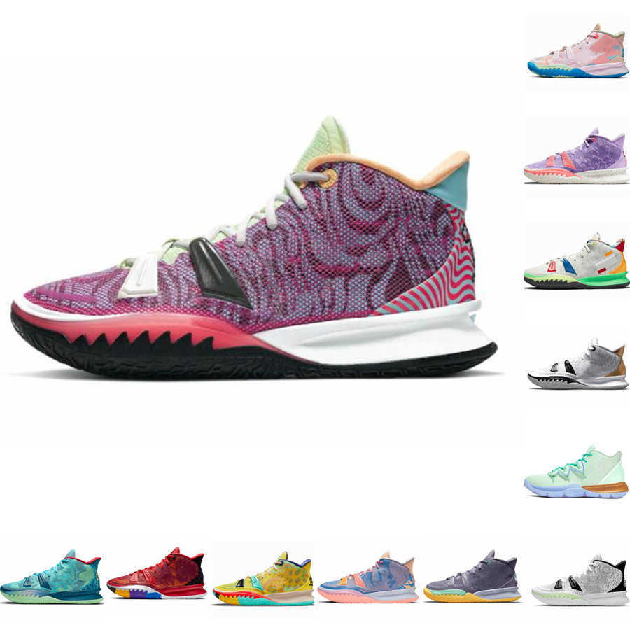 

new Kyrie 7 Kyries Basketball Shoes Collection Special FX Pre-Heat VIII Kyrie Men Gold Daybreak Beach Vibes Sisterhood Icons of Sport Citron, 27