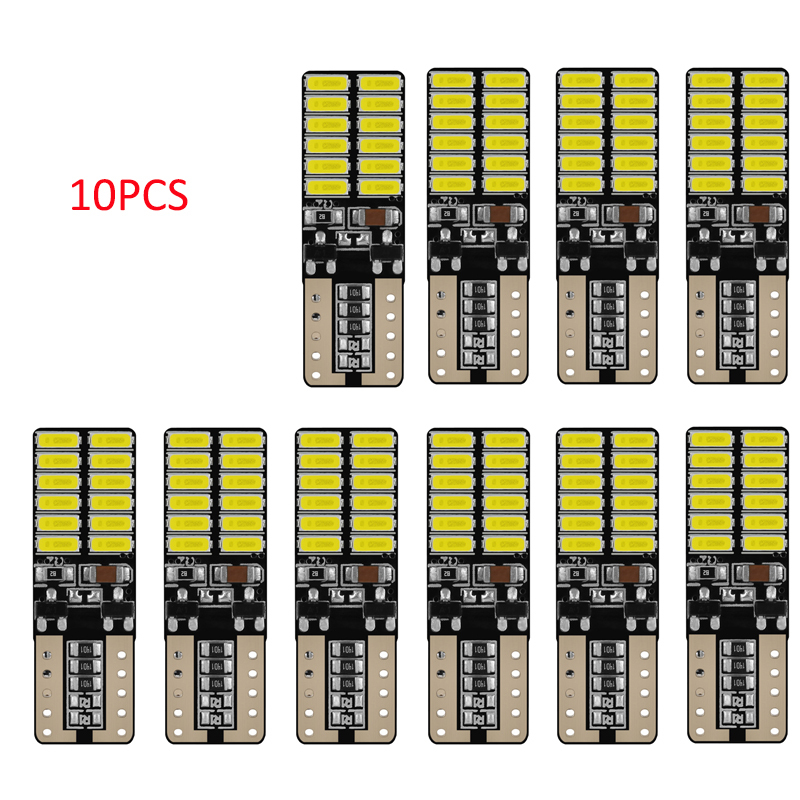 

New 10pcs t10 Led Auto Lamp Cars From w5w Canbus 4014 24SMD 8W 6000K Light Emitting Diodes Independent Bulb Excellent Producto White