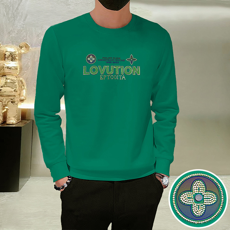 Men's Luxury Hoodie Colourful Letters Rhinestone Trend Brand Autumn Winter New Male Pullover Sweater Man Clothing M-4XL