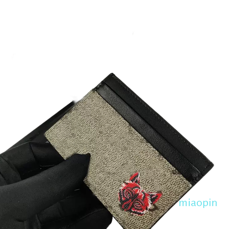 

Popular Designer Mens Womens Leather Wallet Card Holders Bags Print Bee Tiger Snake Pattern Hasp Wolf Credit Cards Coin Purse Handbag Wallet, Brown tiger