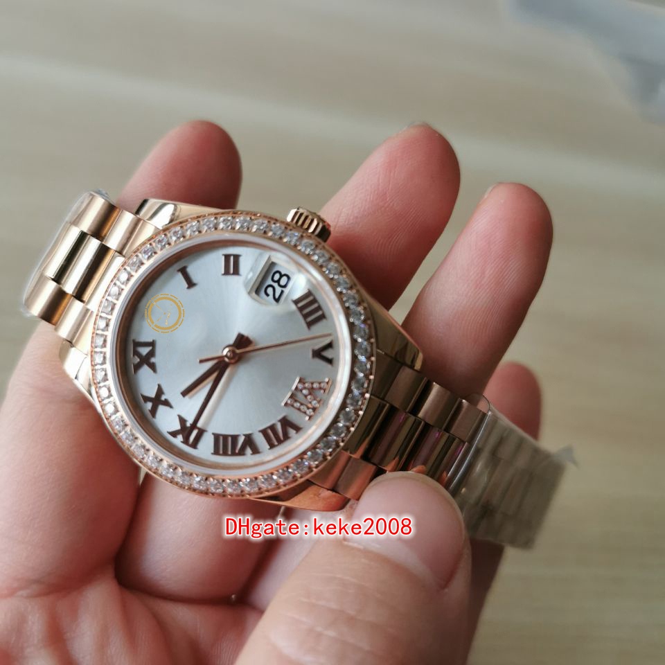 

BPF Women's Wristwatches 278285RBR 278285 31mm Diamond Roman Dial Rose Gold Stainless Steel Luminescent Sapphire Automatic mechanical Ladies Watch Watches, Box