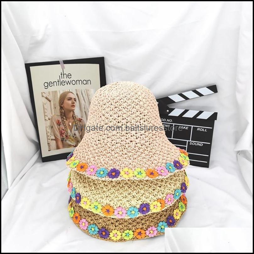 

Lady Sun Hat Wide Brim Sunshade Folding Beach Cap Outdoor Headwear Accessories Holiday Trip Travel Drop Delivery 2021 Hats Sports Caps Hea