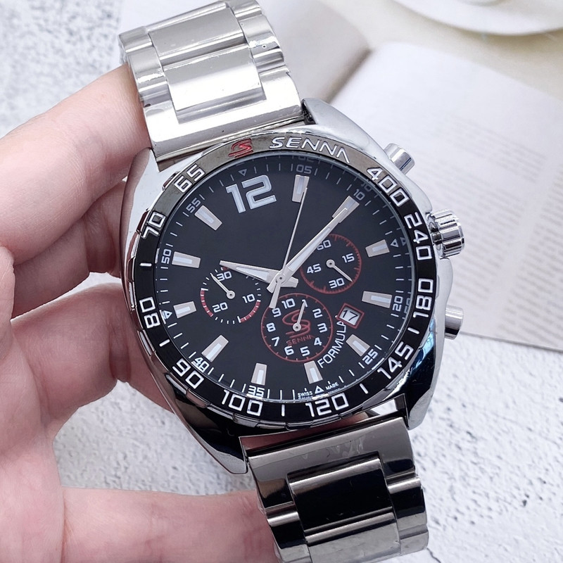 

2022 New luxury mens watches All Dials Working Quartz Watch high quality Top Brand Chronograph clock Steel belt fashion montre Six needle work wholesale