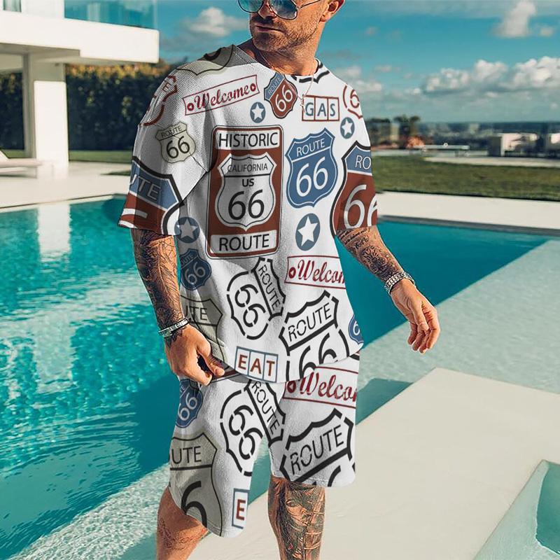 

Men's Tracksuits Summer Creative Harajuku 3D Printed Men's T-shirt Shorts Set Sportswear Tracksuit O Neck Short Sleeve Clothing SuitMen', Kz-ot484