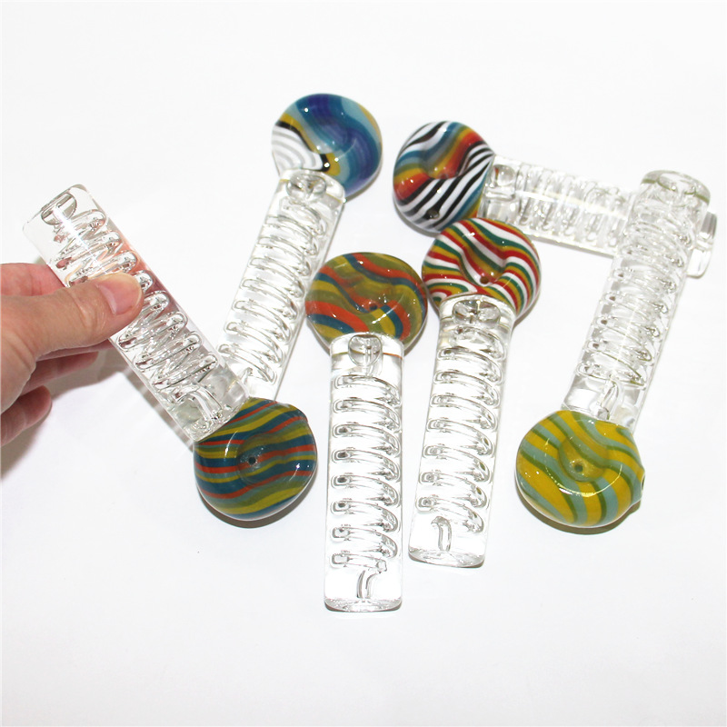

Freezable Glycerin Smoke Pipes Glass Spoon Hand Pipe Dry Herb Smoking Pipes With Liquid Cooling Inside