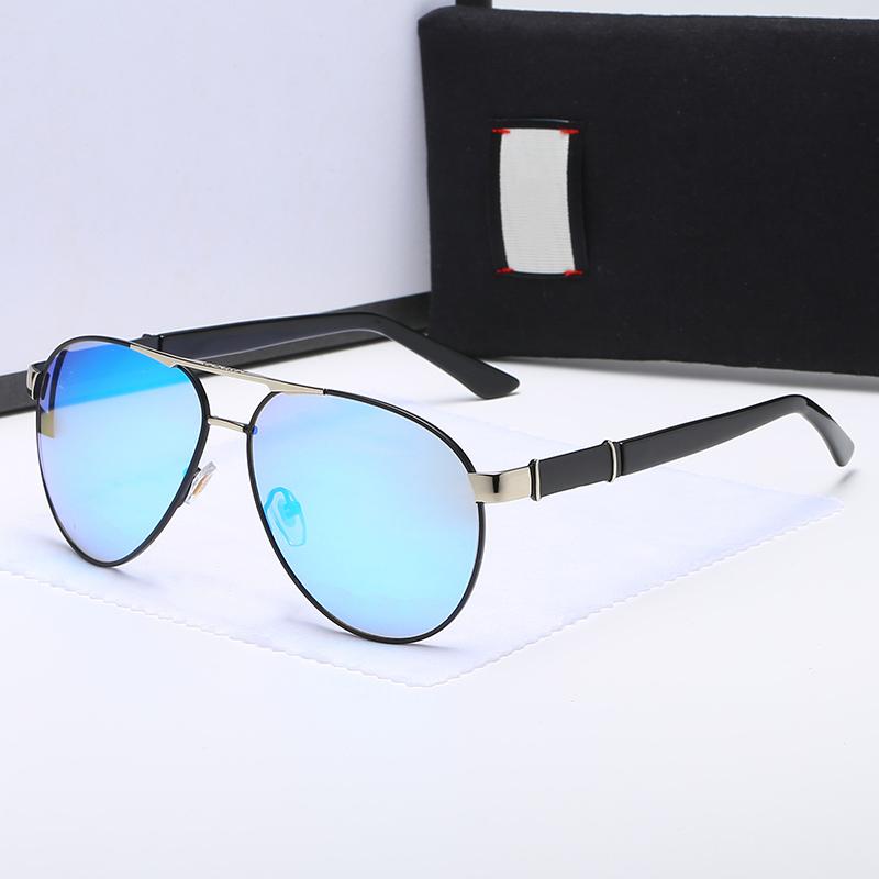 

Designer Sunglasses Brand UV400 Eyewear Metal Gold Frame Sun Glasses Men Womens Mirror eyeglasses Polaroid Glass Lens Sunglasses for Women With Box 5 colors