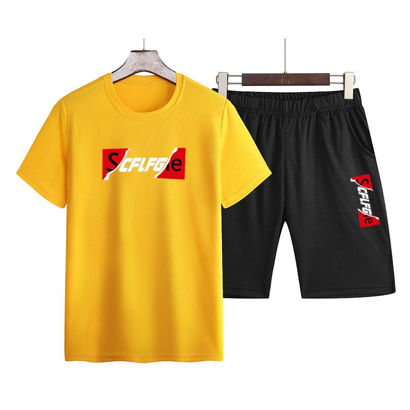 

Men's Tracksuits Summer Casual Sports Short Sleeve Suit, Black