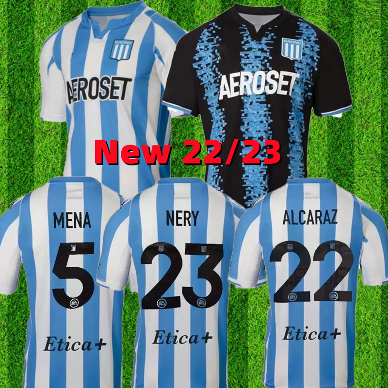 

22 23 Racing Club de Avellaneda Home Soccer Jerseys 2022 2023 Away CHURRY ROJAS LISANDRO SOLARI shirt FERTOLI CVITANICH MIRANDA Football uniform, 22-23 away