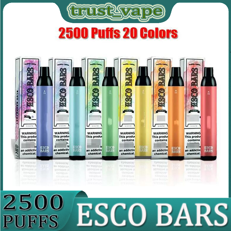 

Disposables Vape Electronic Cigarettes Device Starter Kit 2500 Puffs 1000Mah Battery 6Ml Pre-Filled Pod With Built-In Coil Pen Esco Bars Mega