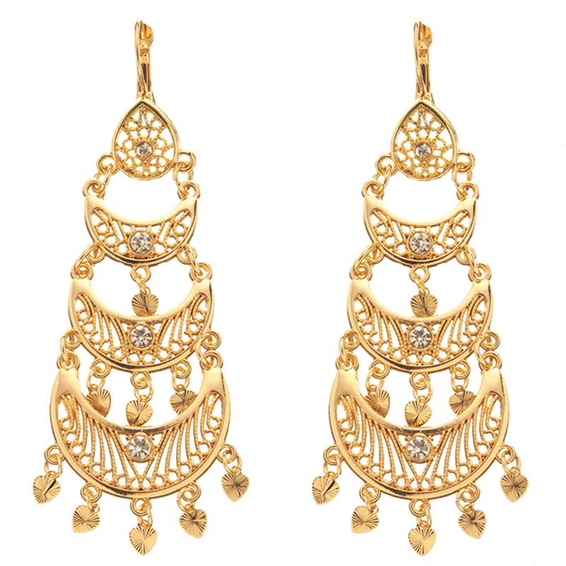 

Dangle & Chandelier Algeria Caftan Wedding Gold Earrings Fashion Jewelry Moon Shape Alloy EarringsDangle