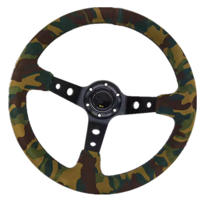 

14inch 350mm Deep Corn Drifting camouflage Steering Wheel / Suede Leather Steering wheels