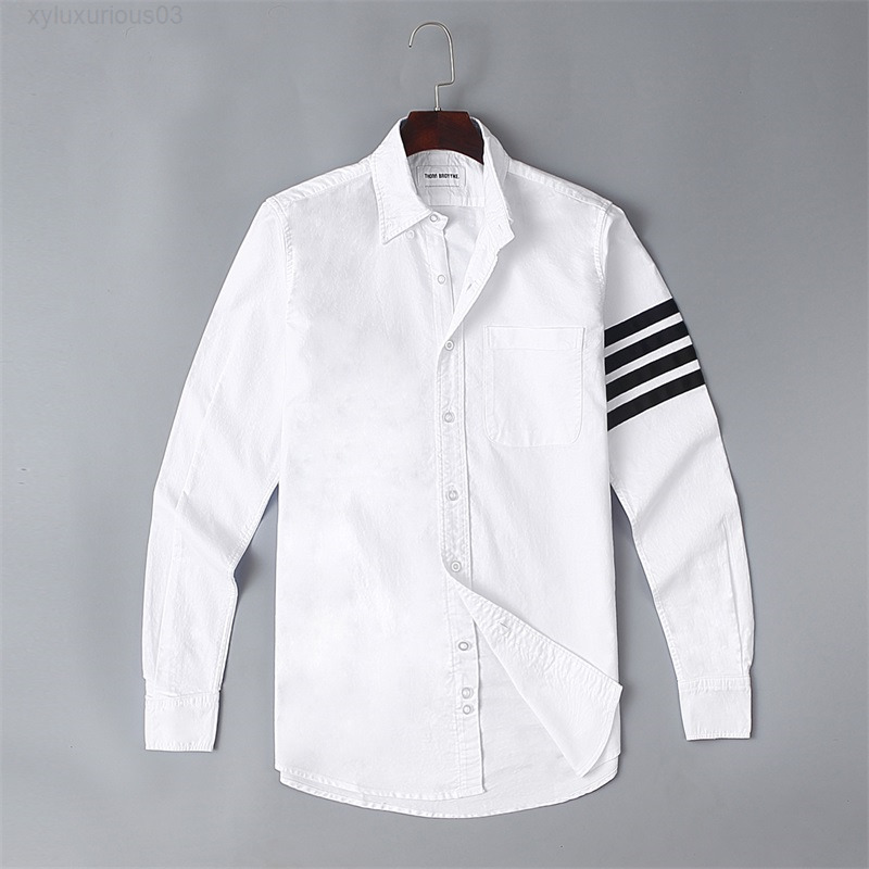 

Hoodie Men's Solid Color American High Quality Thom Tb Browne Fashion Shirt Long Sleeve Brand Personality Ribbon Cotton, White