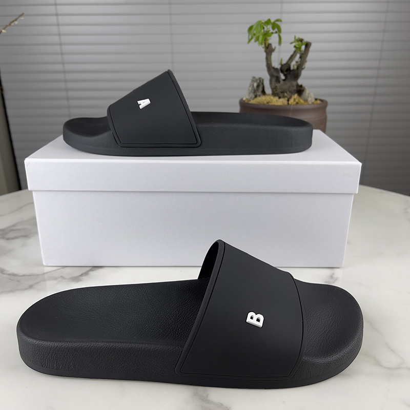

Top Quality Mens Womens Slippers Three-dimensional Font Shoes Slide Summer Fashion Wide Flat Sandals Flip Flop With Box Size 36-46 Slipper