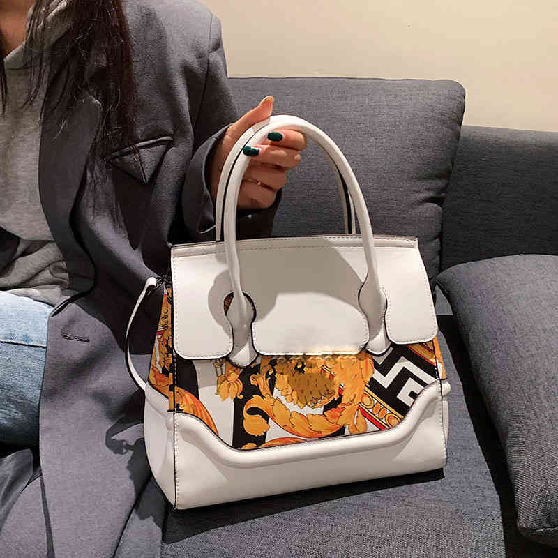 

Handbag Women Single Shoulder Bag Large Bag Painted Graffiti Bag Woman Bags 220426, Yellow brown