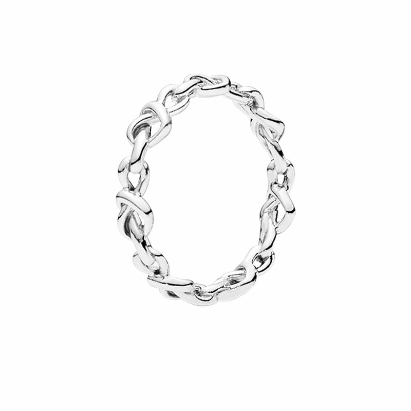 Knotted Hearts Ring Original Box Set Authentic 925 Sterling Women Wedding Gift Jewelry Luxury Stacking rings High Quality