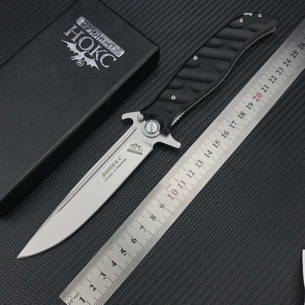 

Russian-HOKC Tactical Folding Knife D2 steel blade G10 handle NOKS Knives integration outdoor survival camping self-defense tools244V