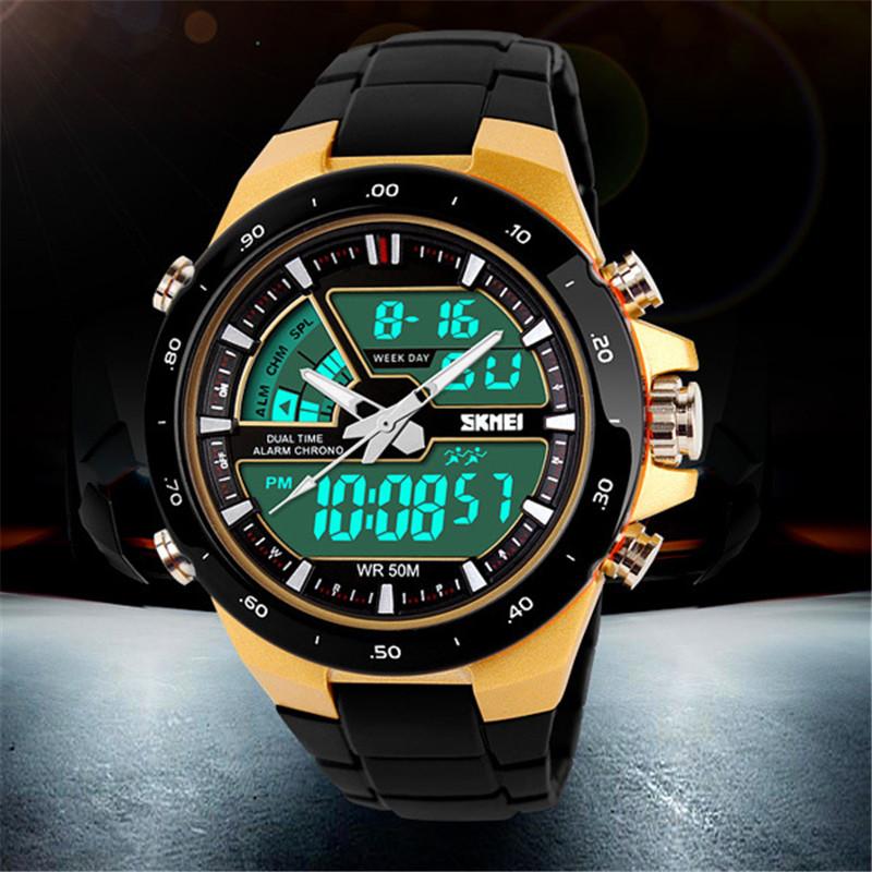 

Wristwatches Skmei Brand Sports Watches Mens Relojes LED Digital Watch Resist Fashion Casual Quartz-Watch Army Military Men WristwatchWristw, Gold