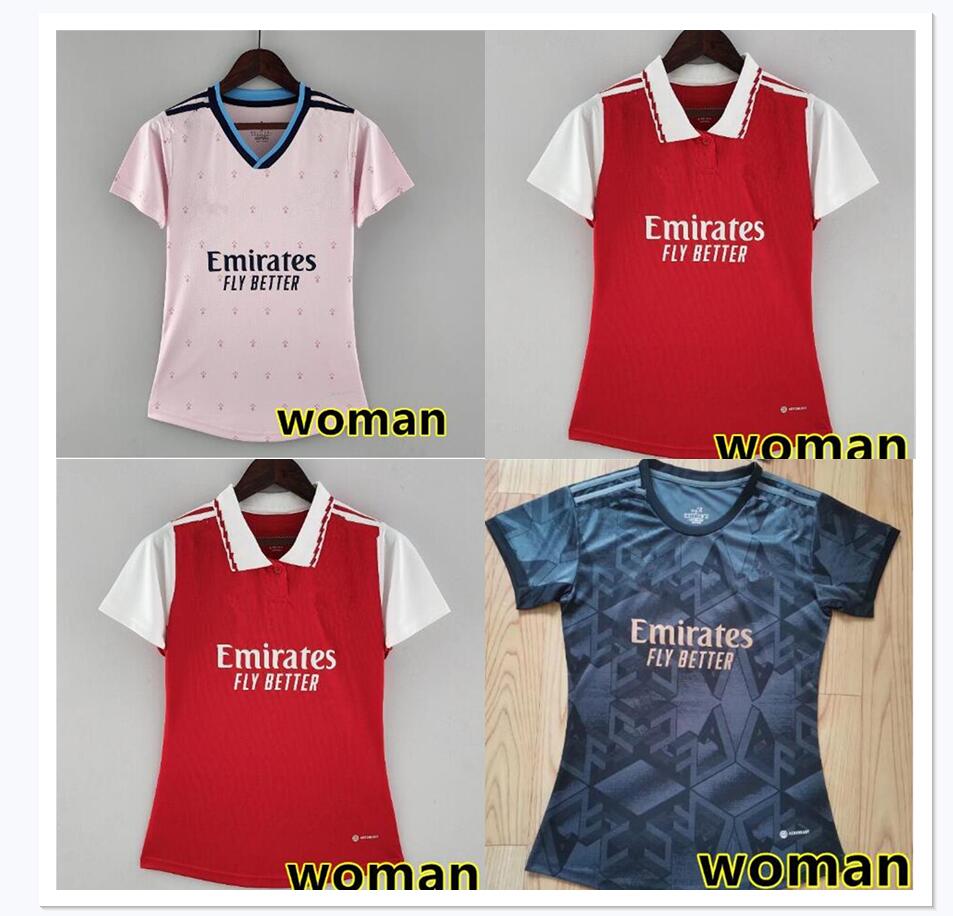 

22 23 PEPE SAKA jerseys Fans version Gunners ODEGAARD THOMAS WILLIAN NICOLAS TIERNEY SMITH ROWE ARSen 2022 2023 soccer football shirt women, Blue