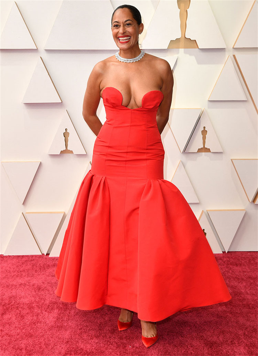 

Tracee Ellis Ross Mermaid Evening Dresses 2022 Oscar Tea Length Simple Sexy Strapless Women Prom Party Gowns, Green