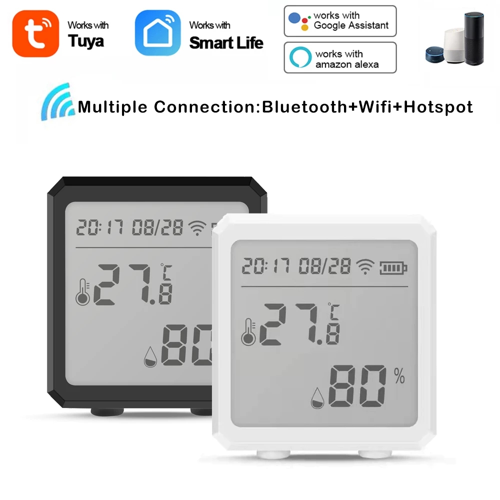 

2022 tuya Smart WIFI Temperature And Humidity Sensor Indoor Hygrometer Thermometer With LCD Display Support Alexa Google Assistant