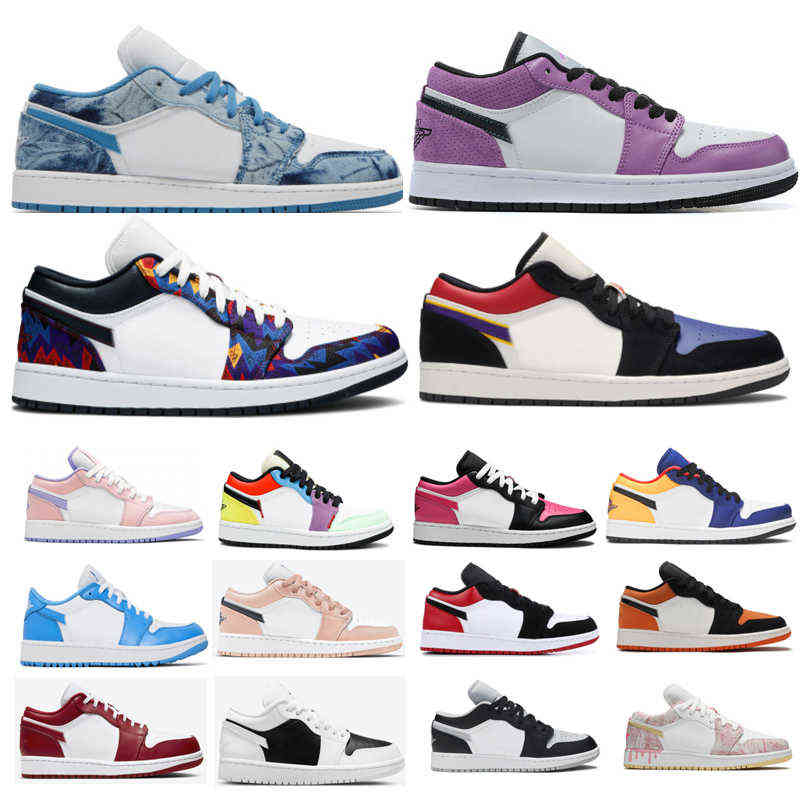 

2022 Designers Low 1s Men Women Basketball Shoes Black Toe Mocha UNC Green University Blue Tripe White Smoke Grey Shadow Washed Denim Laser, Red