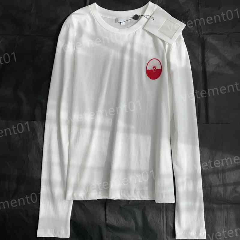 

Womens Long Sleeve T-Shirts Pattern Embroidery Breathable Versatile Simple Long Sleeve Bottoming T-Shirt Tops Luxury Designer Women Clothing