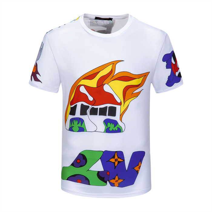 

Fashion men's T-shirt high-quality summer round neck pullover letter pattern tee ladies casual short-sleeved street hip-hop clothing Asian yards -3XL JK69