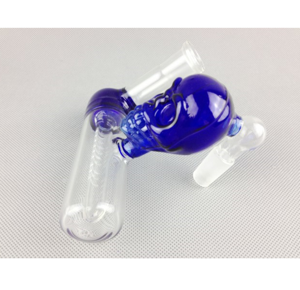 

Skull face ash catcher inline percolator Hookahs 45 degree 14mm joint ASHCATCHERS glass smoking accessories for BONG