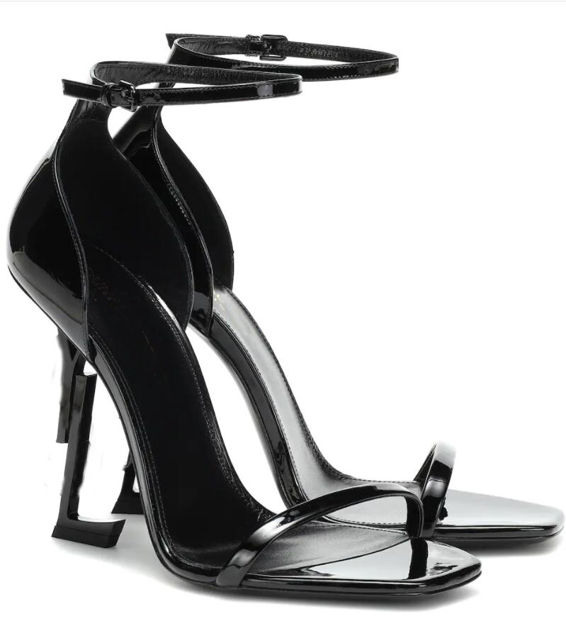 Designer de marques de luxe sandales d'été femmes sandales à talons hauts escarpins Opyum 110 sandale en cuir verni noir escarpin bout ouvert tal