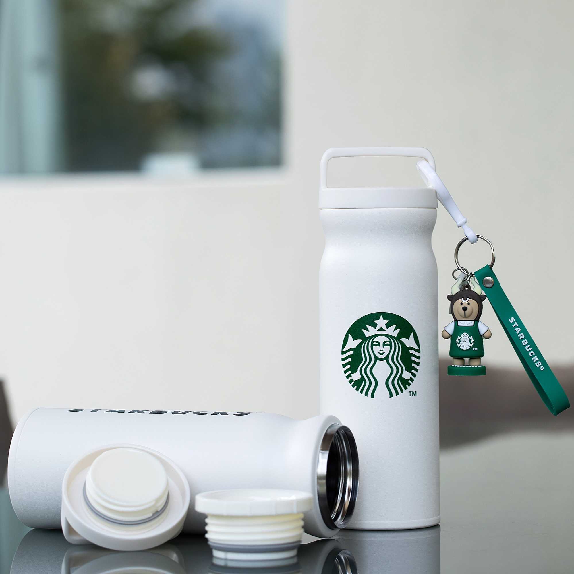 Starbucks cup thermos cup with pendant goddess handy high color stainless steel frosted car large capacity water cup-image-759540955
