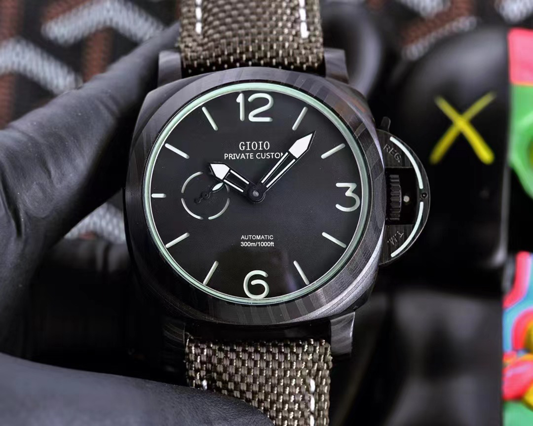 

Mens Automatic Mechanical Watch Green Black Rubber Luminous 012033309277, Blue