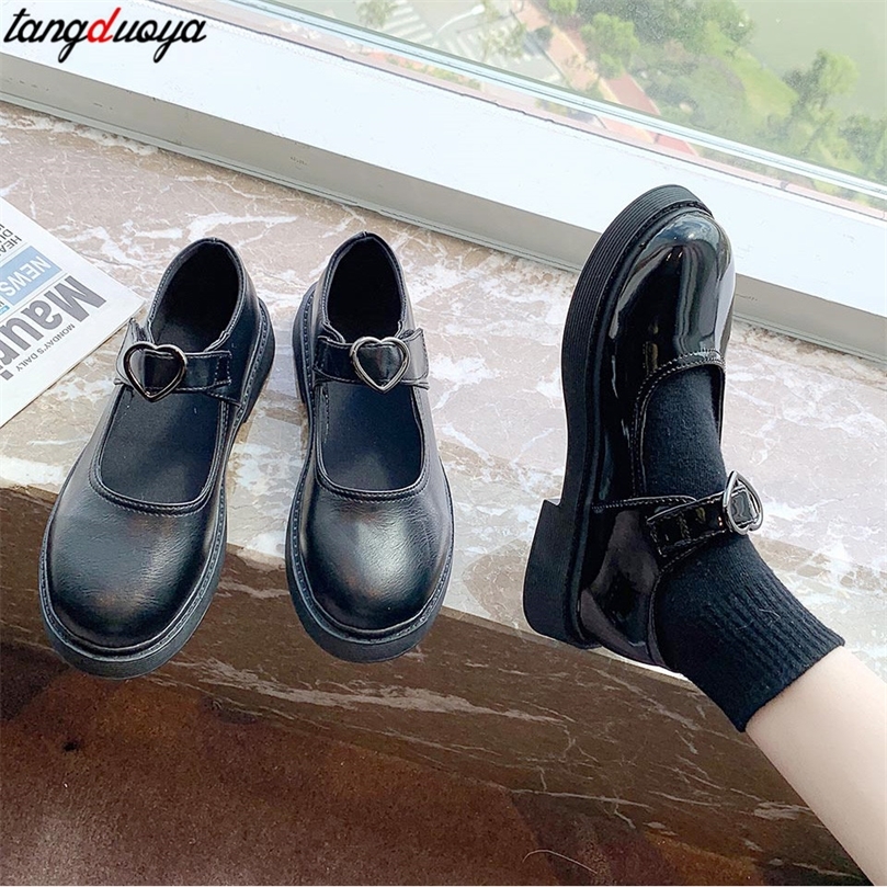 

Sepatu Mary Janes Lolita Siswa Wanita Anak Perempuan Seragam Komuter Flat Musim Gugur Zapatos Mujer 220614, Matte