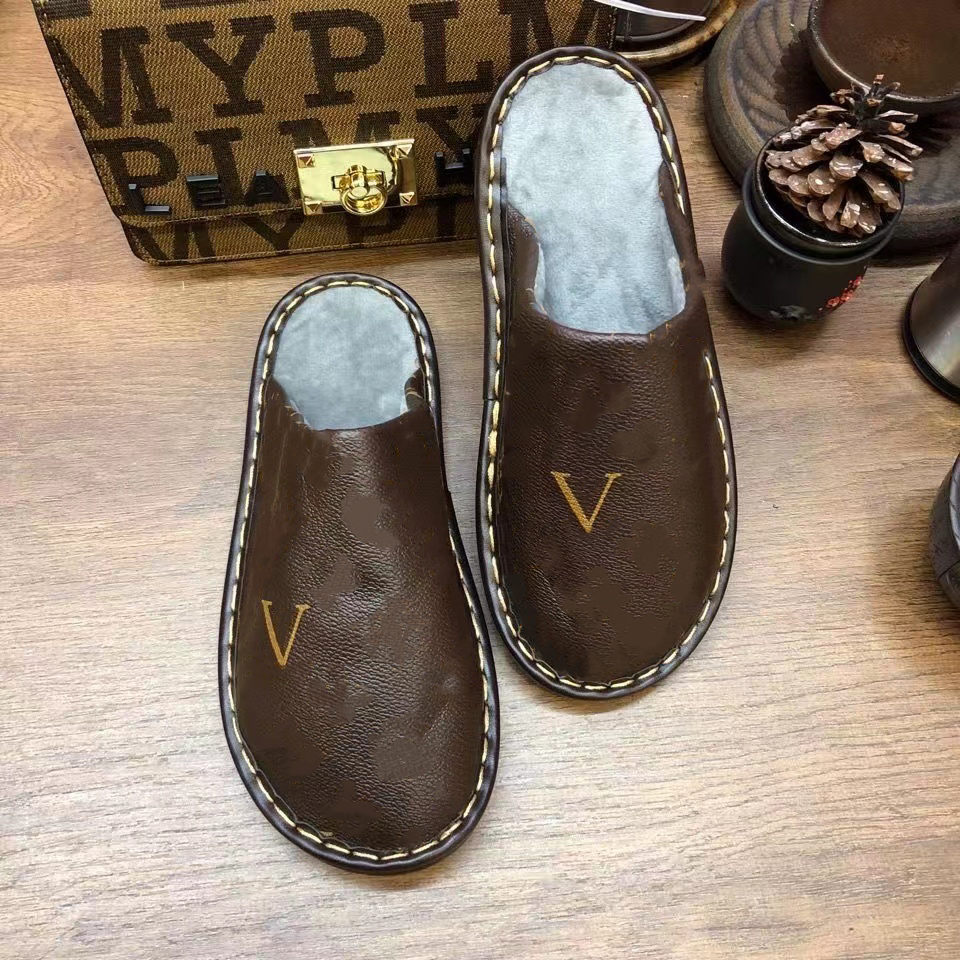 2022 New Winter Women Men Cotton Slippers Fashion Famous Design Indoor Outdoor Slippers Female Thick Bottom Non-slip Half Slides Beach flip flops