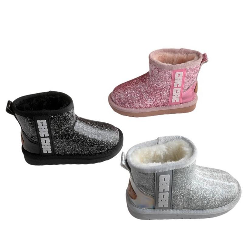 

Boots Korean Style Kawaii For Girls 2022 Winter Warm Children Shoes Solid Color High Quality Snow Kid EUR23-37
