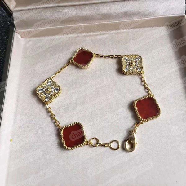 

Classic Fashion 3 Leaf Clover Charm Bracelets Bangle Chain 18K Gold Agate Shell Mother-of-Pearl for Women&Girls link58888