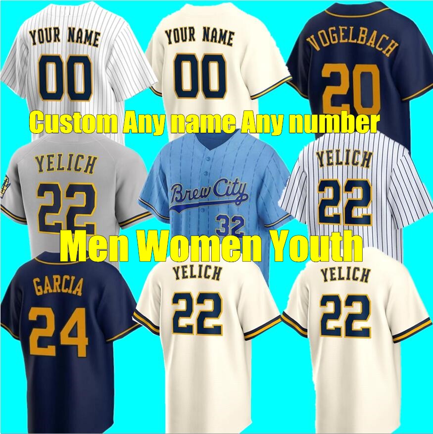 

Custom 22 Christian Yelich Jersey 27 ADAMES 53 Brandon Woodruff 71 JOSH HADER MILWAUKEE RYAN BRAUN BREWERS JUSTIN SMOAK LORENZO ROBIN ERIC YARDLET Baseball Jerseys, Youth