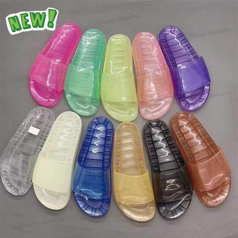 

2022 Mens slide Sandals Transparent rubber Clear Crystal Slippers retro feel Summer Men Flat Jellys slides Luxury Designer Beach S271w, Shoesalon