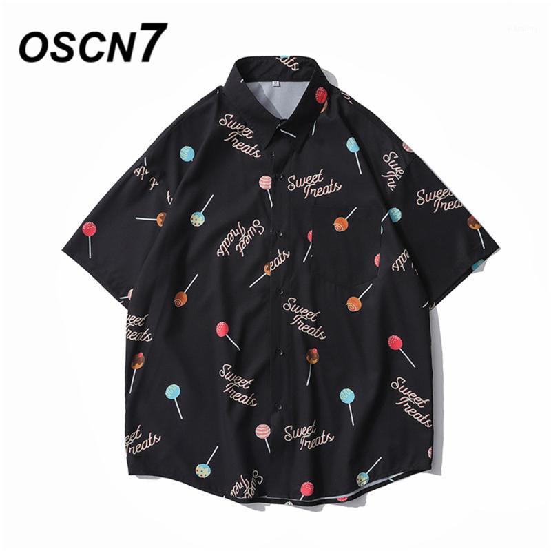 

Casual Printed Short Sleeve Shirt Men Street 2022 Hawaii Beach Oversize Women Fashion Harujuku Shirts For 5209 Men's, Black