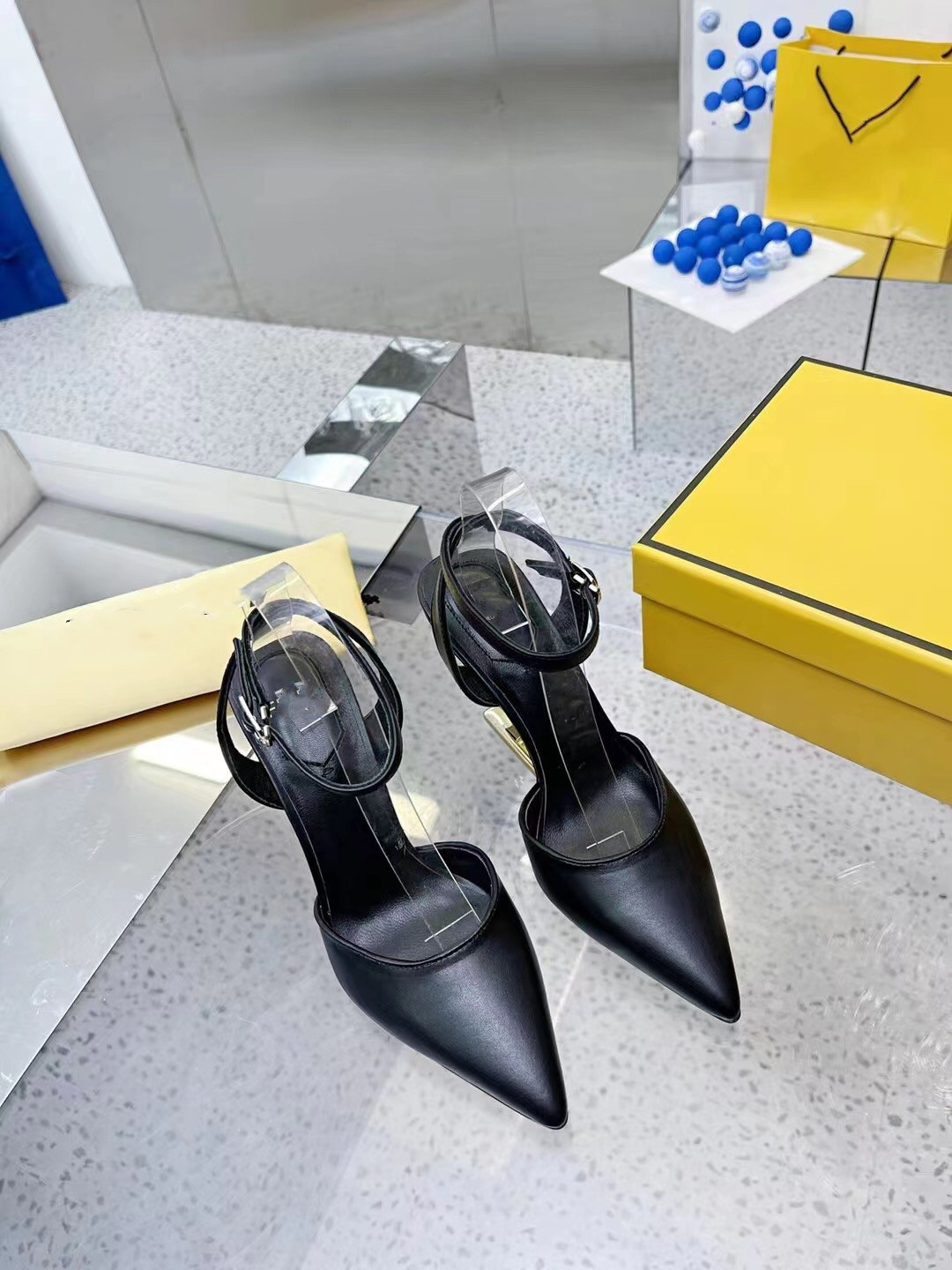 

designer with box high heels hot women dress shoes vintage wedding triple black pointed peep toes pumps spikes Dress 0329, 02