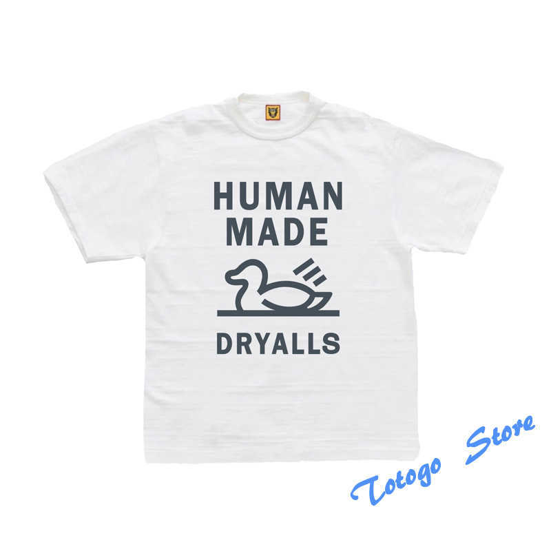 

White Duck Human Made Printing T-shirt Men Women Breathable Slub Cotton Human Made Tee Casual Oversized Top With Tag
