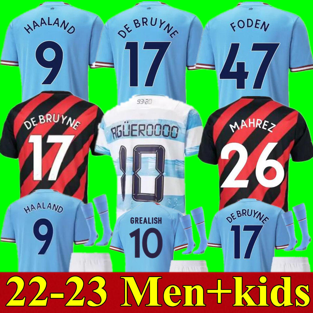 

22 23 HAALAND 9 soccer jersey GREALISH STERLING J. ALVAREZ DE BRUYNE FODEN MAHREZ BERNARDO 2022 2023 MANS cities football shirts adult men kids kit Agueroooo PHILLIPS, Kids away