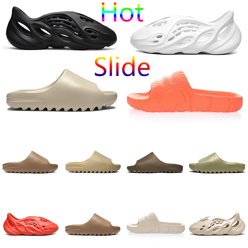 Diapositives sandales hommes mousse coureur pantoufles chaussures chaussures noires blanche blanc rouge orange été résine hommes hommes femmes de