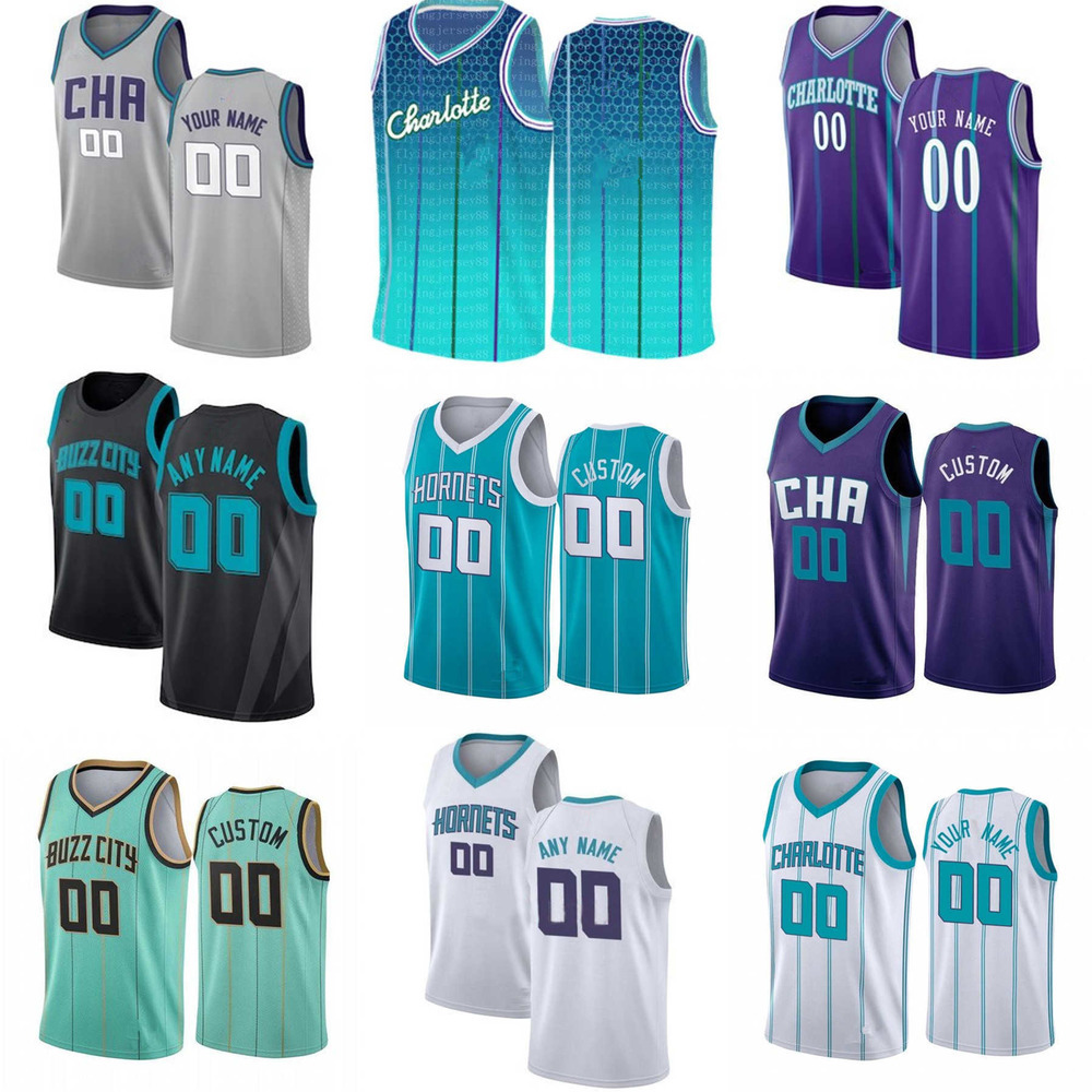 

75th Custom Jersey Charlotte''Hornets''Men Women youth 6 Jalen McDaniels 22 Vernon Carey Jr. 2 LaMelo Ball 0 Miles Bridges Basketball Jerseys, Color