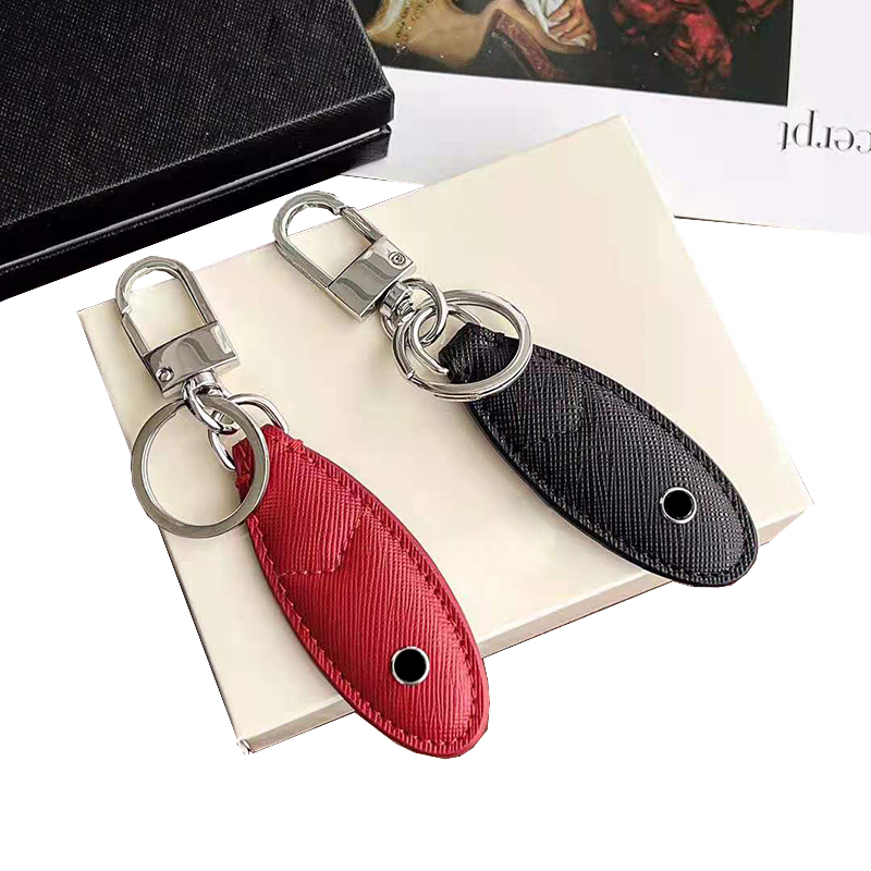 

Luxury men keychain Leather Charm Stainless Steel Ring Keychain as pic have box dustbag gift for birthday Xmas