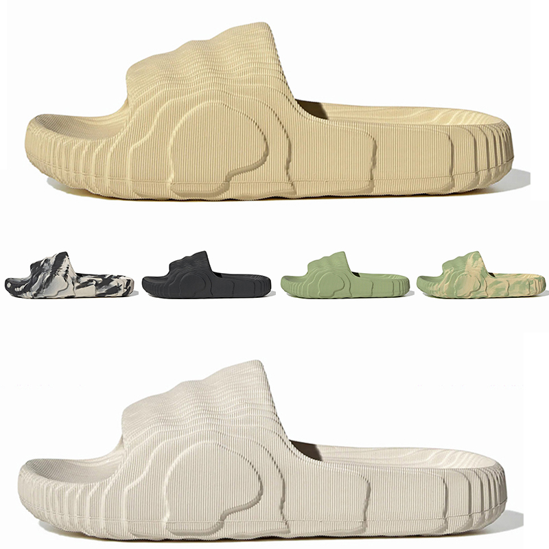 

Wholesale Adilette 22 Slides Designer Fashion Slippers For Women Mens Platform Sandals Black Grey Magic Lime Desert Sand Onyx Enflame Orange Soft Beach Shoes Size 11, A8 desert sand 36-45