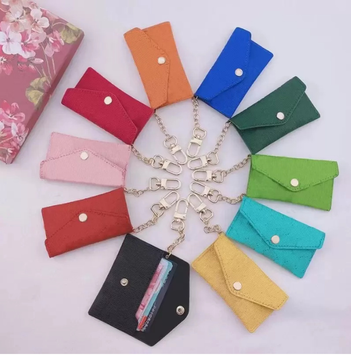 

Unisex Designer Key Pouch Fashion leather Purse keyrings Mini Wallets Coin Credit Card Holder 19 colors