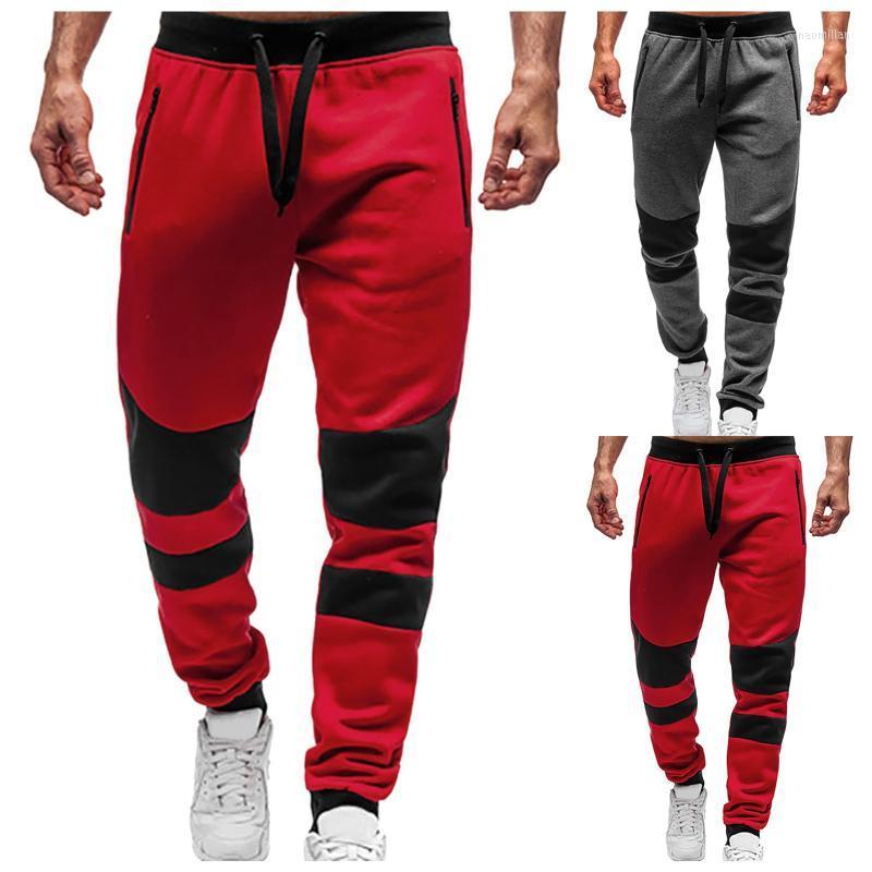 

Men's Pants Toe Slip With Zipper Mid-waist Sports Casual Drawstring Pockets Men's PantsMen's Naom22, Red